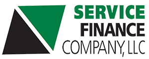 A green and black logo for service finance company llc