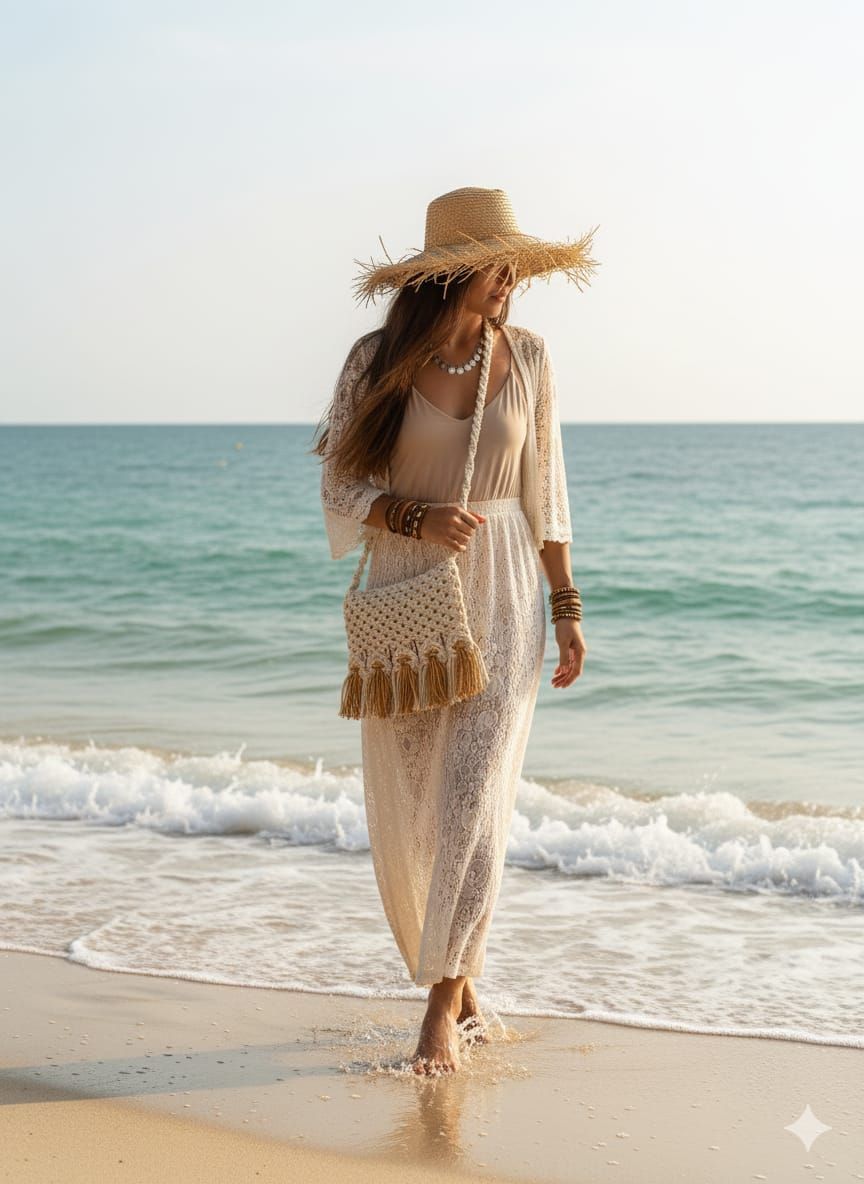 Un bolso de mano negro con una borla en el lateral.