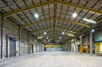  the interior of a warehouse