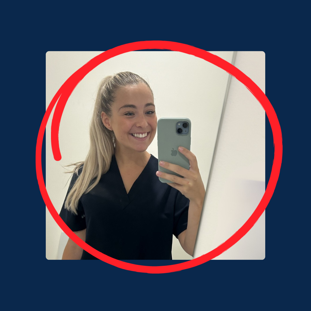 Nurse in blue scrubs 