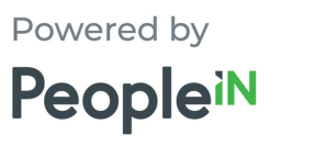 A logo that says powered by people in on a white background