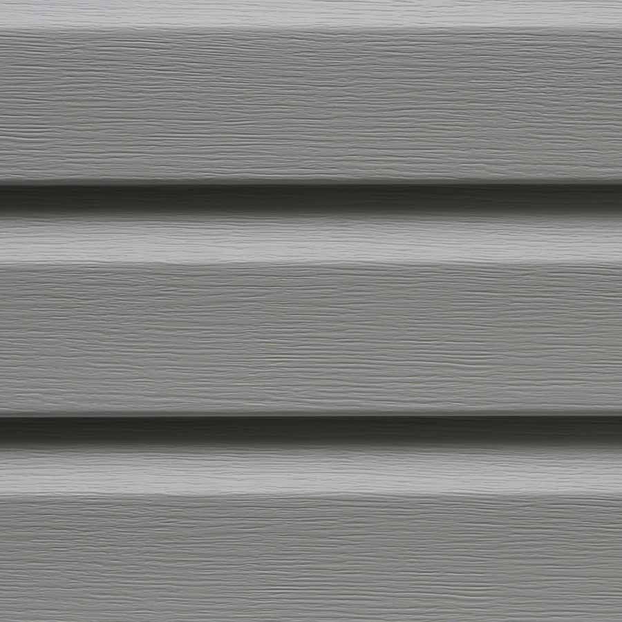 A close up of a gray vinyl siding on a house.