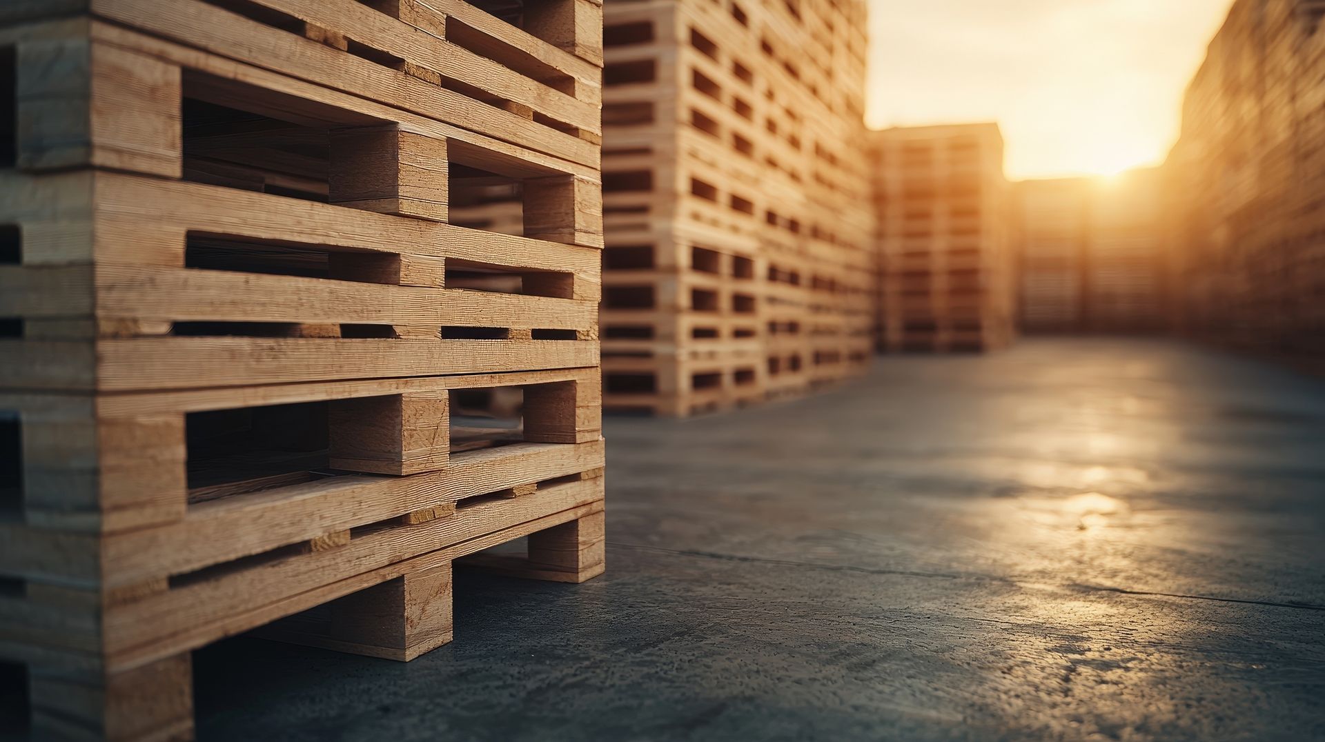 A wooden pallet is sitting on a white surface.