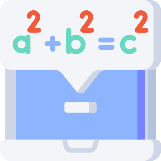 A calculator with a speech bubble that says a + b = c.