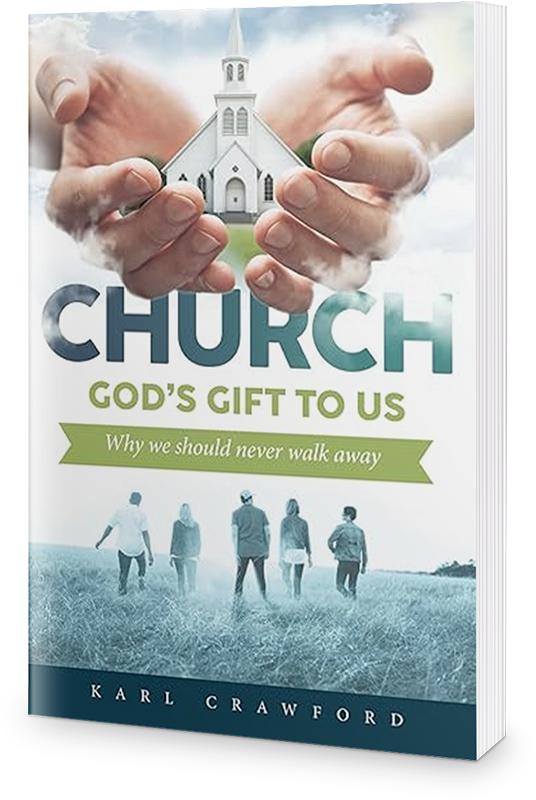 Book cover: Hands holding church; title 