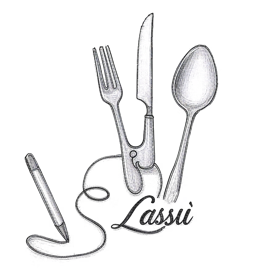 Disegno di utensili collegati a una penna, con la parola