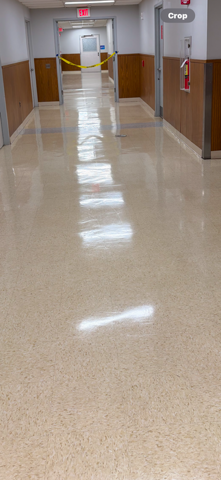 After a commercial floor cleaning