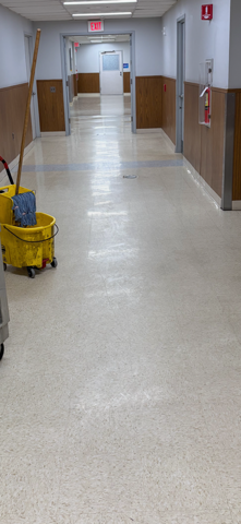 Before a commercial floor cleaning