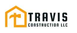 A logo for Travis Construction LLC with a house and a hammer.
