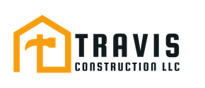 A logo for Travis Construction LLC with a house and a hammer.