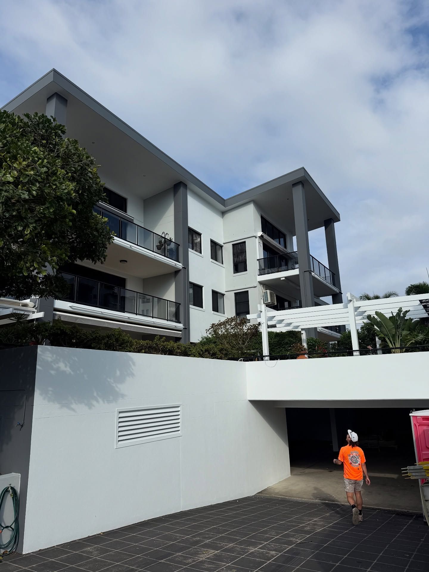 Modern White Building with Gray Accents, Balcony Railings — All Coast Painting in Tweed Heads South, NSW