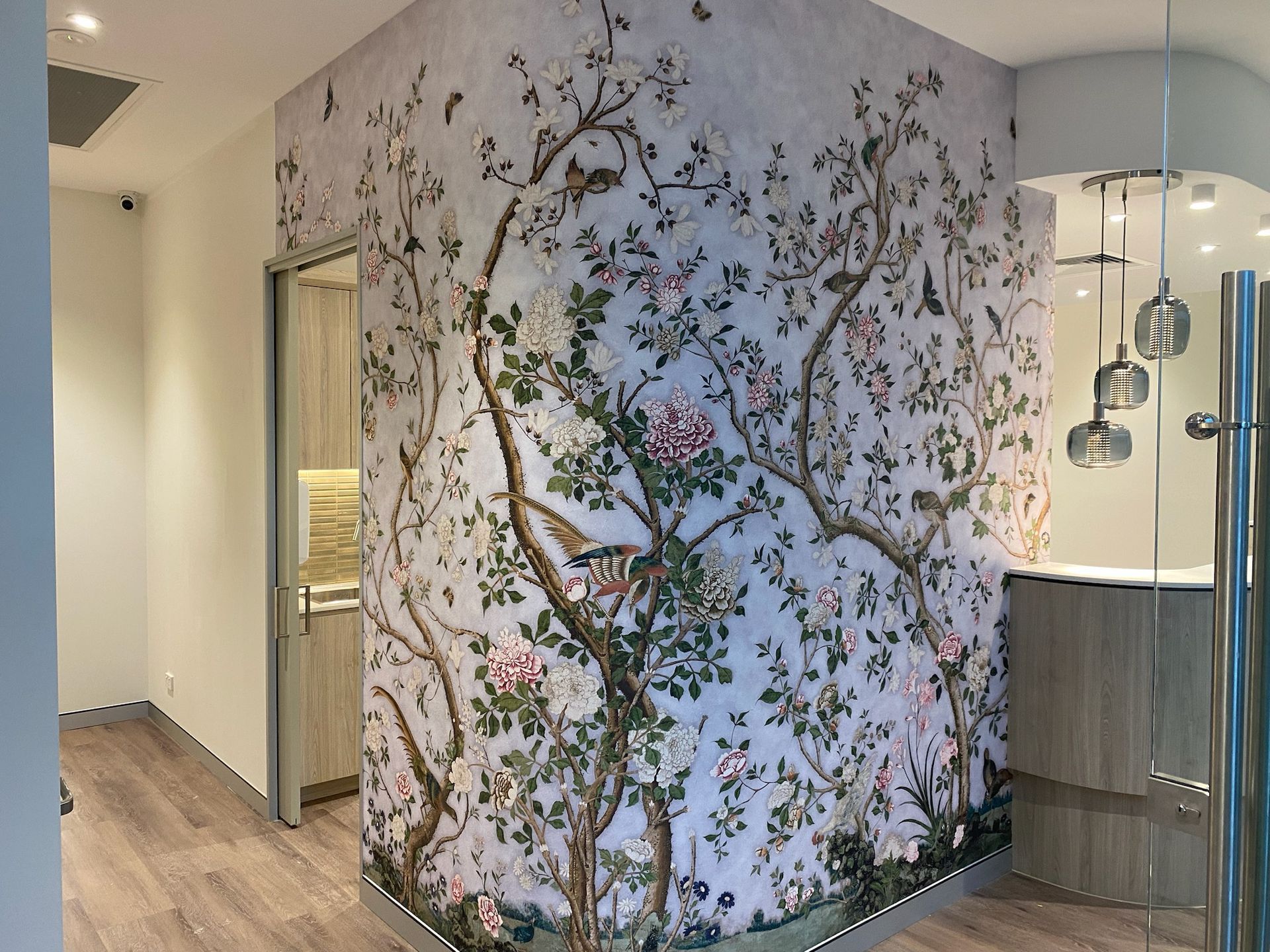 A Hallway With Floral Wallpaper — All Coast Painting in Tweed Heads South, NSW