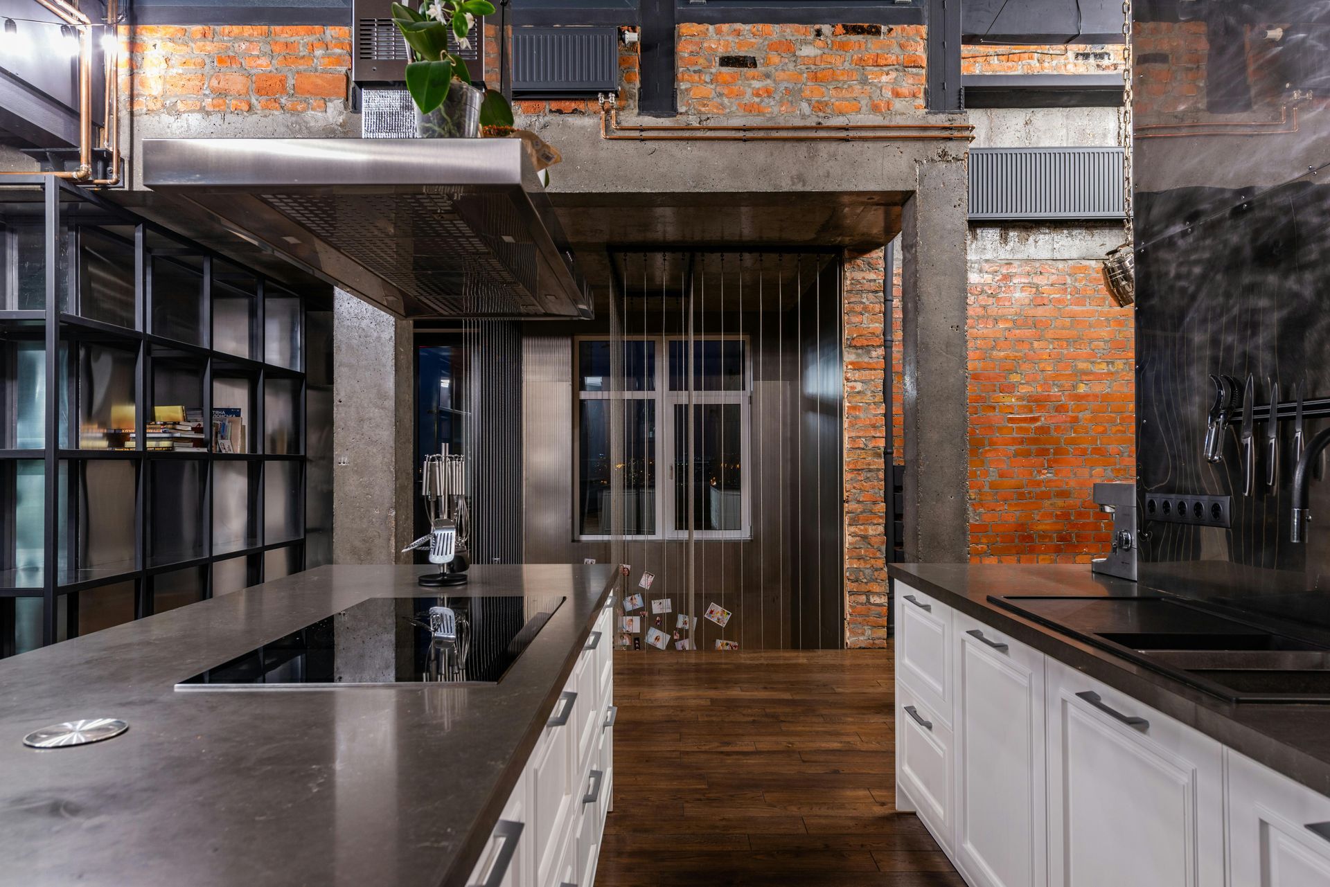 Modern Kitchen with Industrial Design, Brick Wall, Concrete Countertops — All Coast Painting in Tweed Heads South, NSW