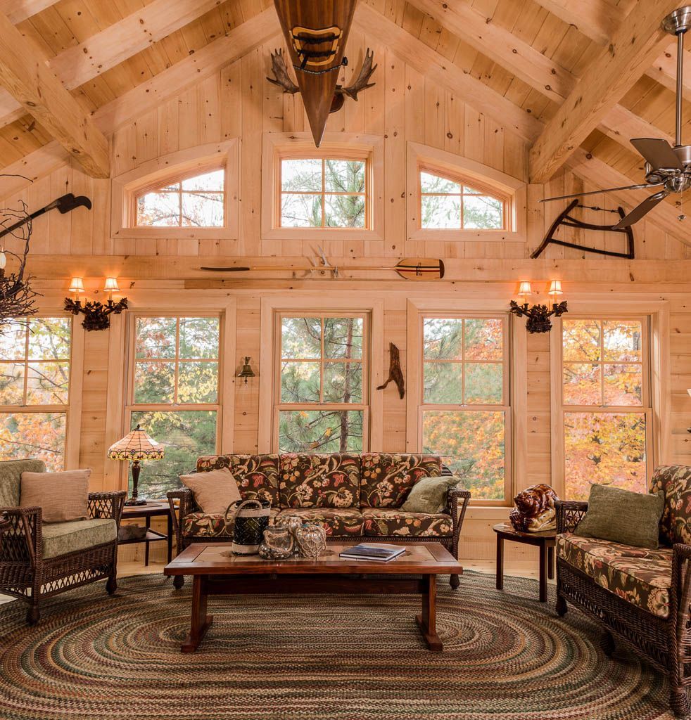 Our Muskoka Room brings nature inside  our custom cottage.