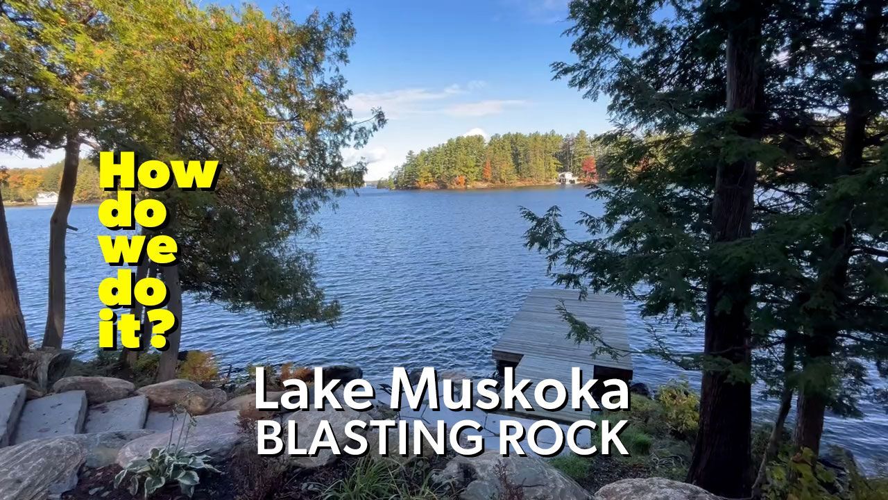 Lakeside cottage construction video with beautiful Lake Muskoka view.