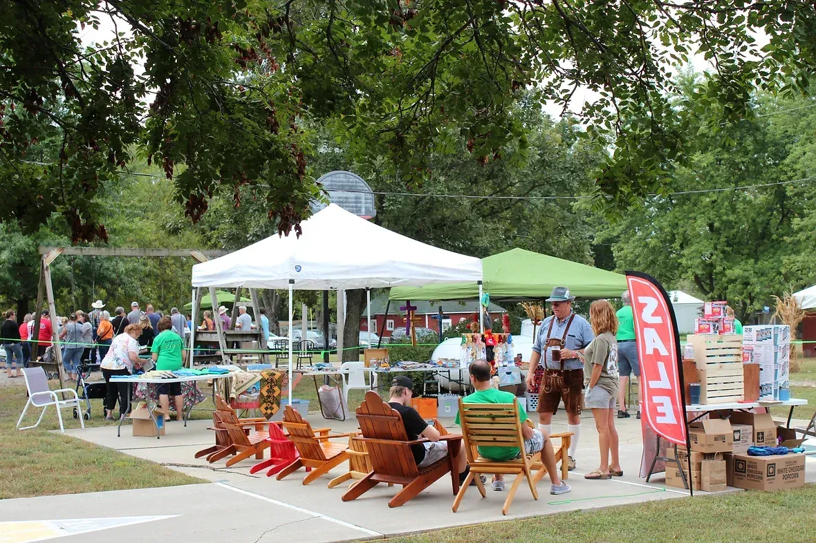 Zion Lutheran Church - Vassar, KS - Germanfest - relaxing with Band Playing