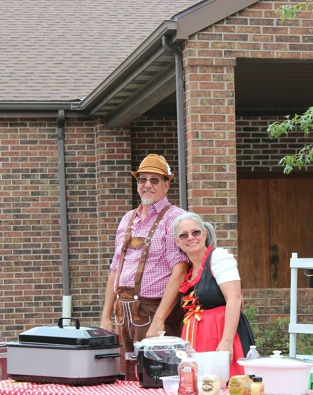 Zion Lutheran Church - Vassar, KS - Germanfest - Couple decked out to Celebrate