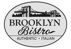 Logo for Brooklyn Bistro restaurant: Brooklyn Bridge silhouette, text "BROOKLYN Bistro", "AUTHENTIC • ITALIAN".