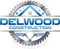 A logo for dw construction , a deck and patio builder.