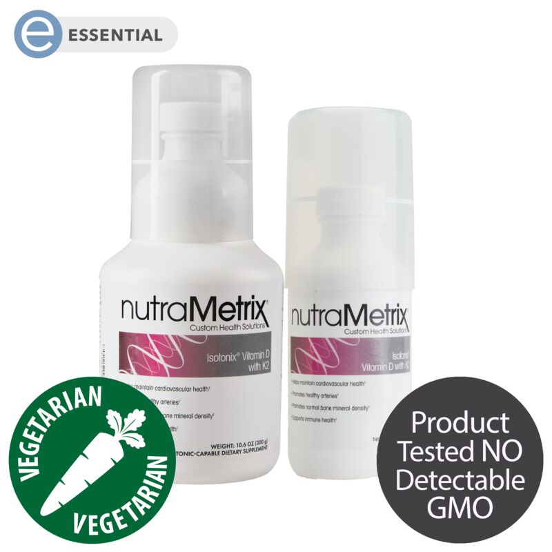 two bottles of nutrametrix are shown on a white background