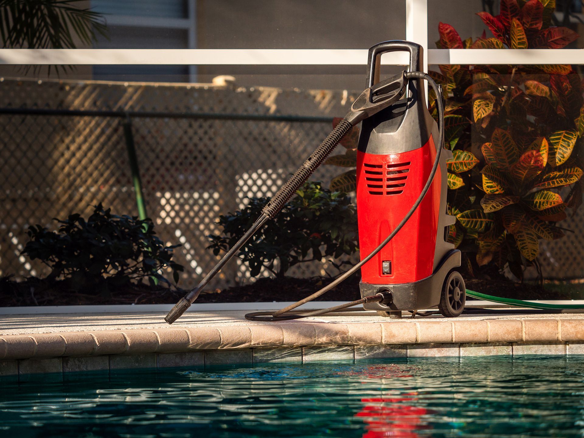 Pool Deck Pressure Washing process
