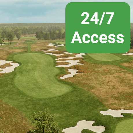 A golf ball is sitting on a tee on a golf course.