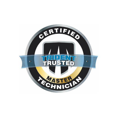 A certified trident trusted master technician logo