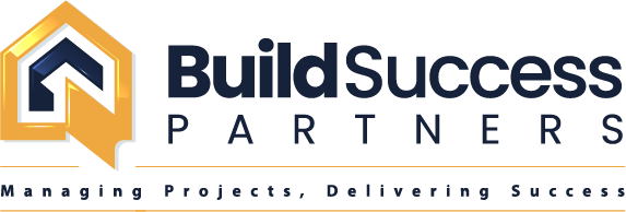 Logo for Build Success Partners featuring a gold house-shaped icon with a navy roof, with the company name below.