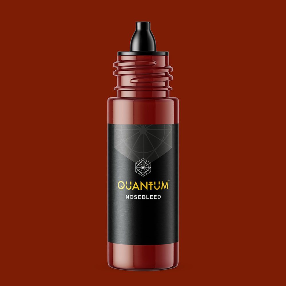 Bottle of Quantum tattoo ink, labeled