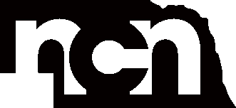 NCN logo with white letters and Nebraska outline.