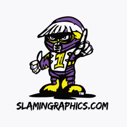 The logo for slaminggraphics.com shows a cartoon character giving a thumbs up.