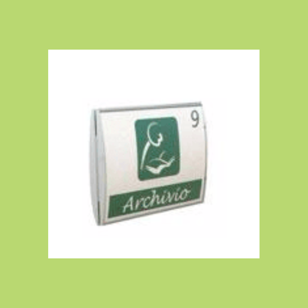 Un cartello verde e bianco con la scritta archivio