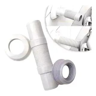 Uma mangueira com dois anéis presos a ela em um fundo branco.