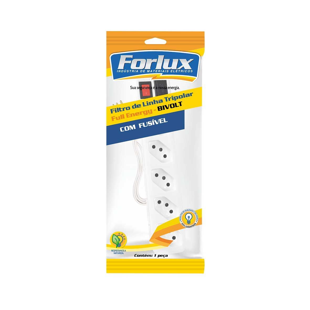 Um filtro de linha com um cabo e um interruptor.