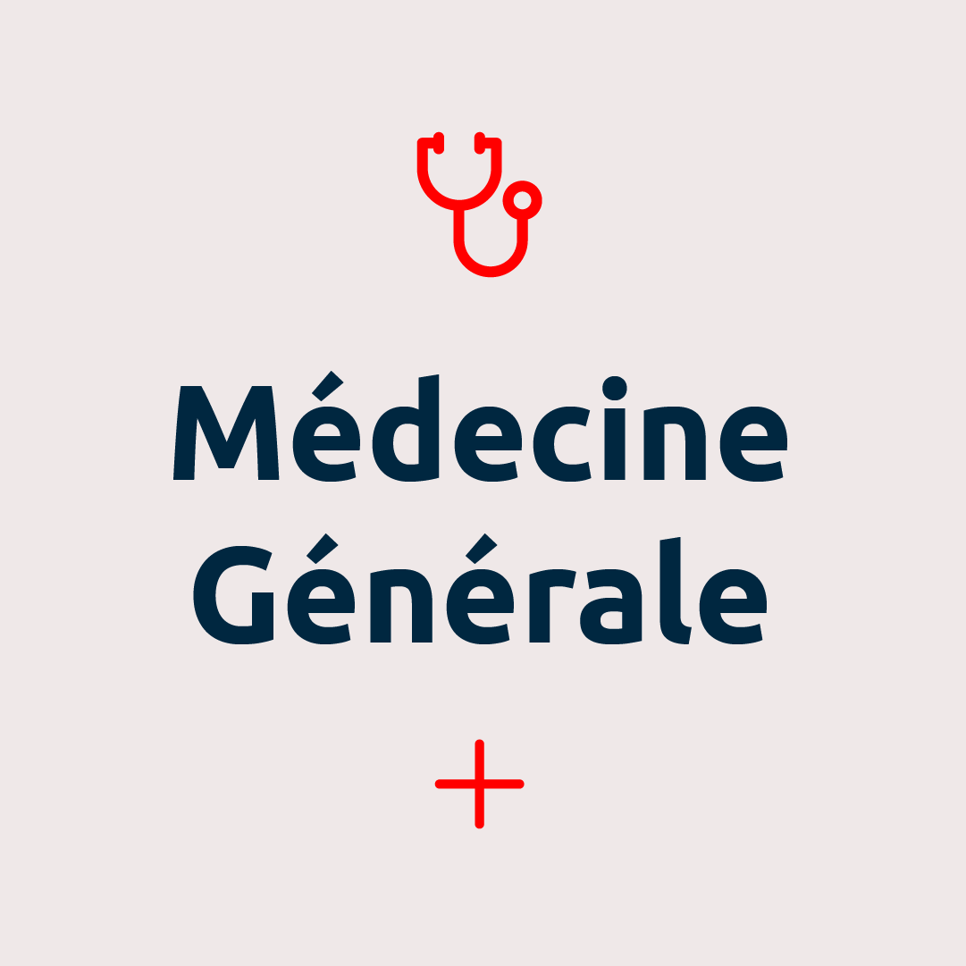Un logo pour médecine générale avec un stéthoscope et un signe plus.