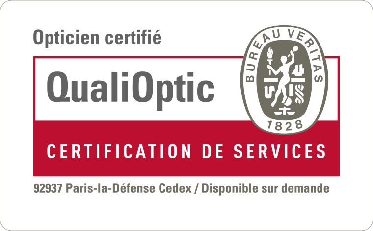 Un logo rouge et blanc pour la certification de services qualioptic
