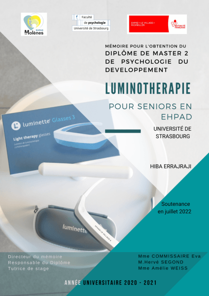 A poster for luminotherapie pour seniors en ehrpad