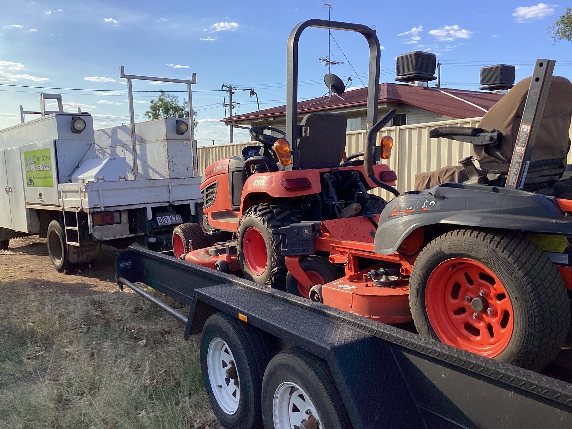 Man with Mowing Machine — Lawn Mowing in Mount Isa, QLD