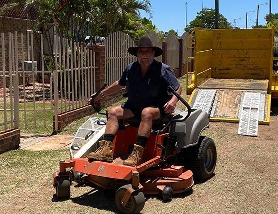 Man Using Mowing — Gallery  in Mount Isa, QLD