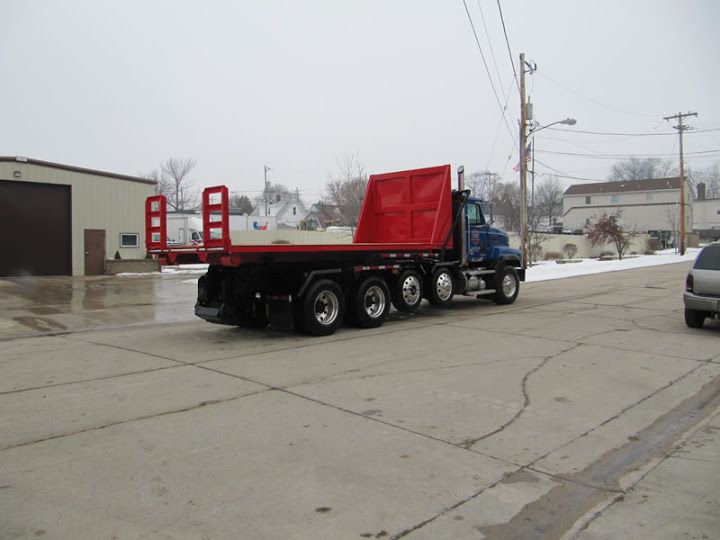 Blue Truck with Red Loader — Oak Creek, WI — AFI Direct Service Inc.