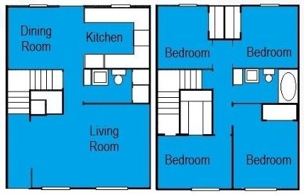 Floor Plan: 4 Bed · 1.5 Bath · 1,335 SQ. FT.
