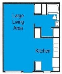 Floor Plan: Studio · 1 Bath · 420 SQ. FT.