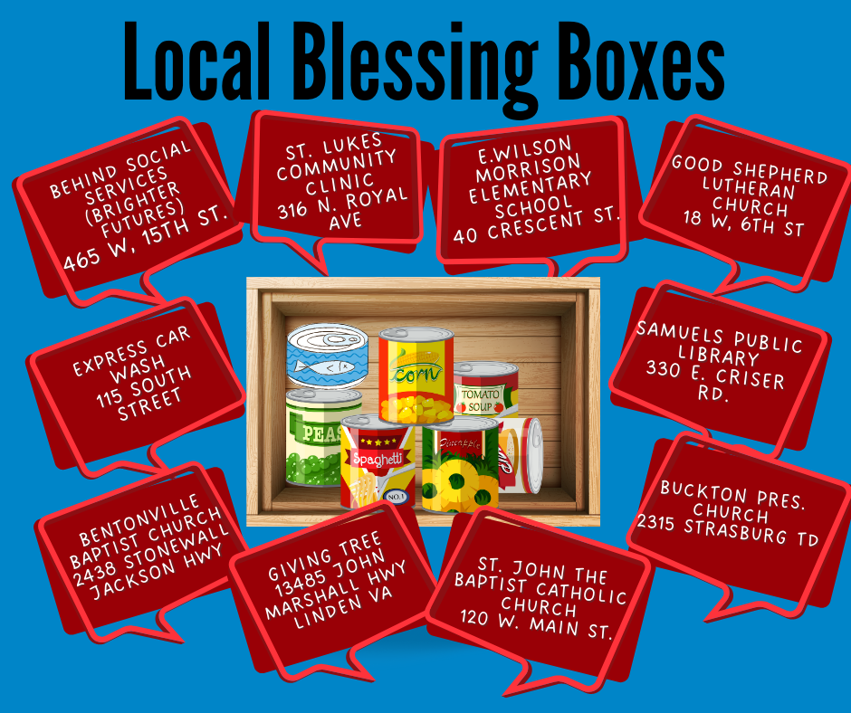 Front Royal / Warren County local blessing boxes and locations