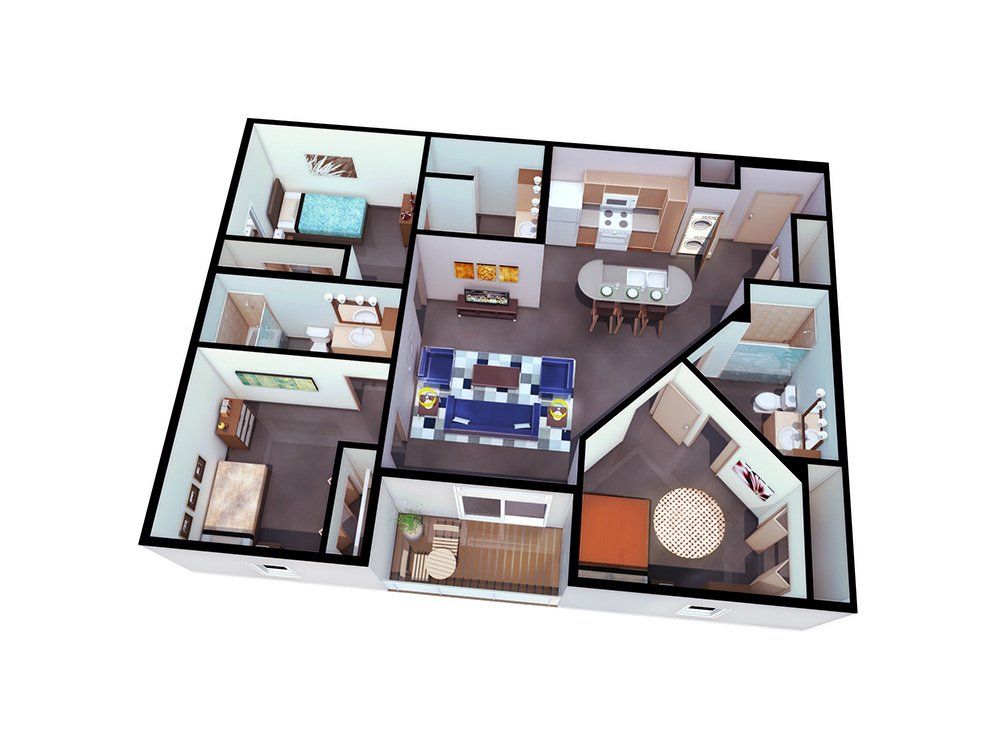 3 Bed, 3 Bath Floor Plan