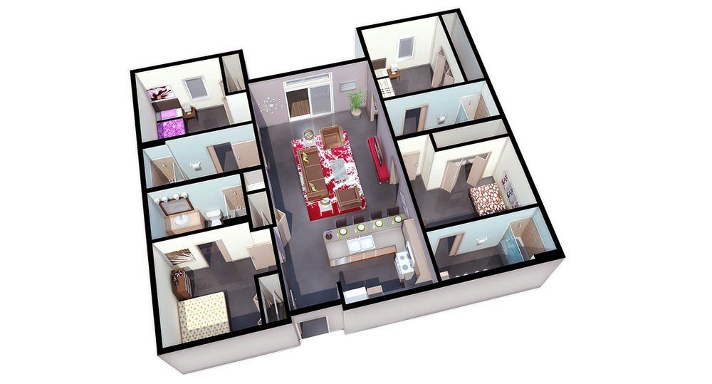 4 Bed, 4 Bath Floor Plan