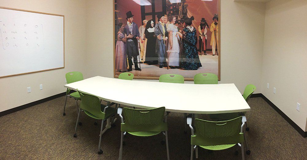 study room with chairs and table