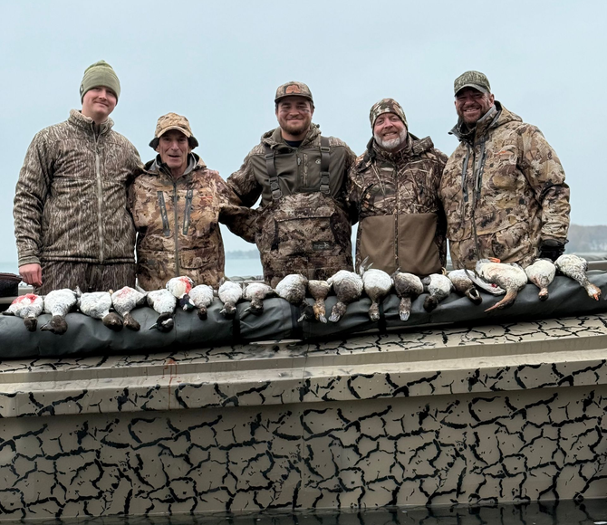 Duck Hunting Lake Erie on Boat