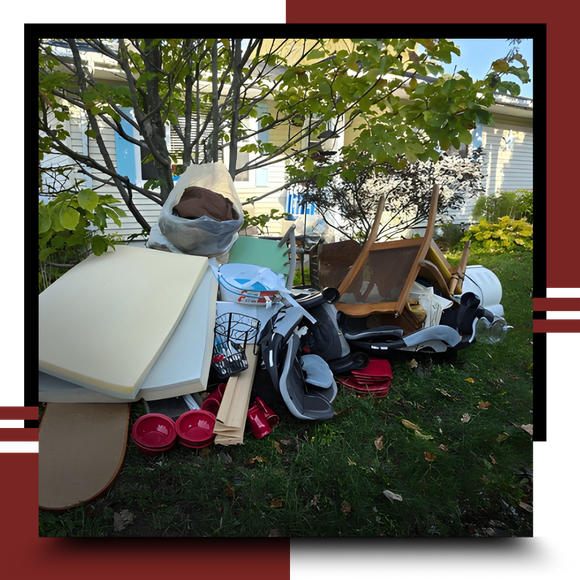 Junk laid on the ground