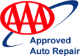 Aa approved auto repair logo on a white background.