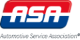 The asa automotive service association logo is red , white and blue.